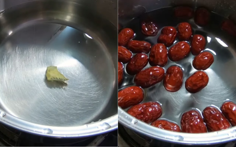 Nấu nước táo đỏ