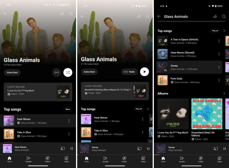 YouTube Music cập nhật giao diện "Top songs" với carousel mới
