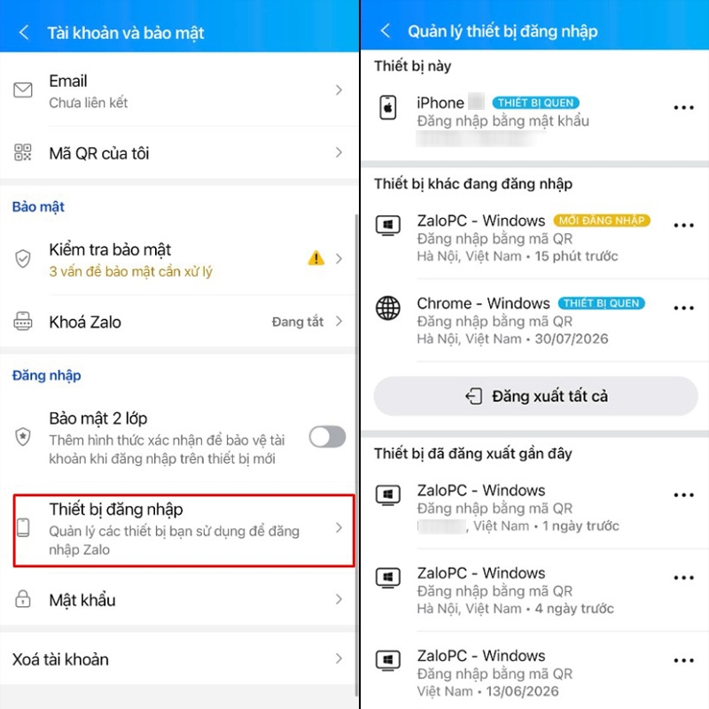 Zalo bị đăng xuất liên tục hình 6