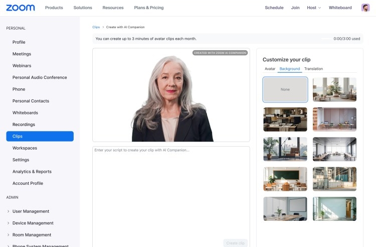 Zoom chuẩn bị cho phép người dùng dự họp bằng avatar AI